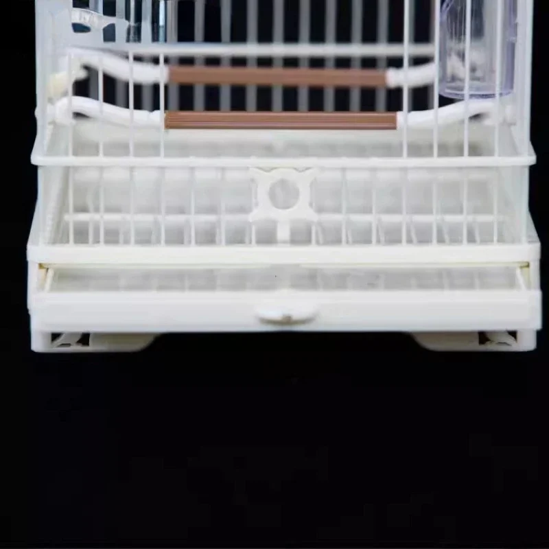 New drawer type embroidered eye bird cage plastic steel glass silk strip yellow bird willow warbler rectangular board top cage