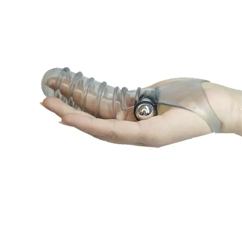 Triple Finger Sleeve Vibrator Delay Extender HandJob Clit Stimulate Squirt Brush Woman Orgasm Massager Condom Stick #6
