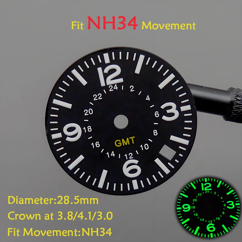 High Quality 28.5mm Watch Dial Professional Repair Accessory Fit NH34 SKX007 SKX009 Turtle Abalone Tuna Can Watch