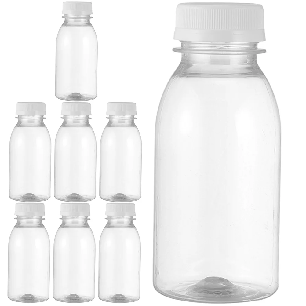 

8 Pcs Drink Bottles Milk Water Bottlr Empty for Travel Household Clear Container Pet Plastic