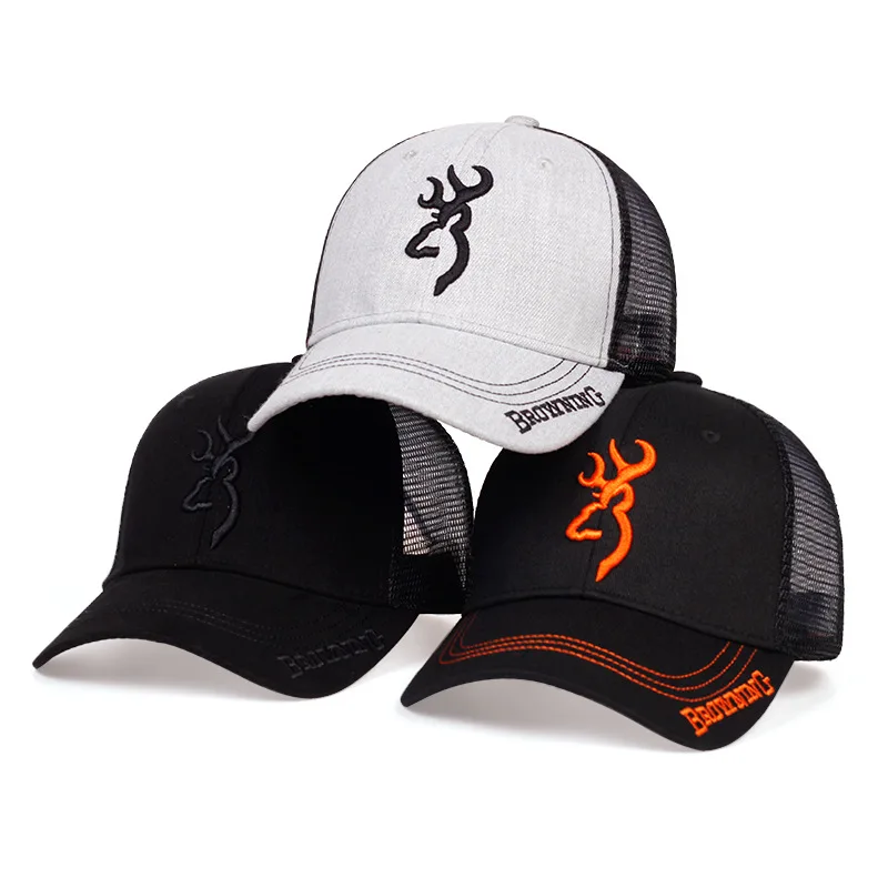 Pure Cotton Unisex Mesh Cap Embroidered Casual Sun Hat  Adult Breathable Baseball Cap