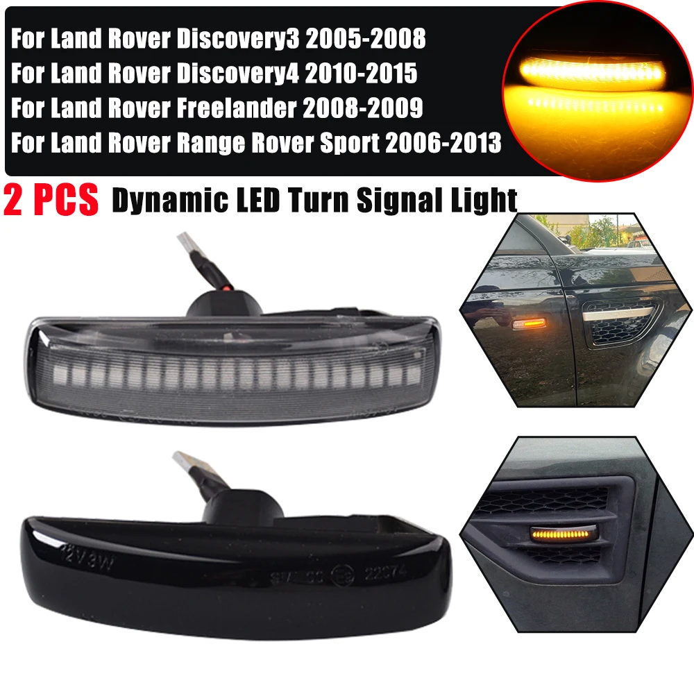 

LED Side Marker Turn Signal Indicator Dynamic Lights for Land Rover Land Rover Freeland 2 Discovery 3 4 Range Rover Sport