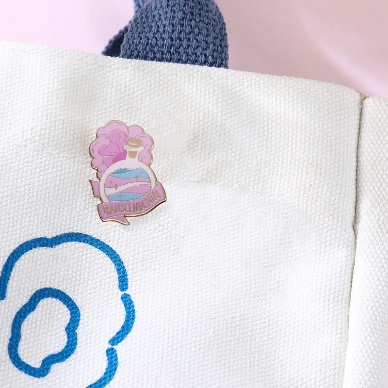 زجاجة شفافة المينا دبوس المتحولين جنسيا العلم شارة LGBTQ فخر الملحقات #6