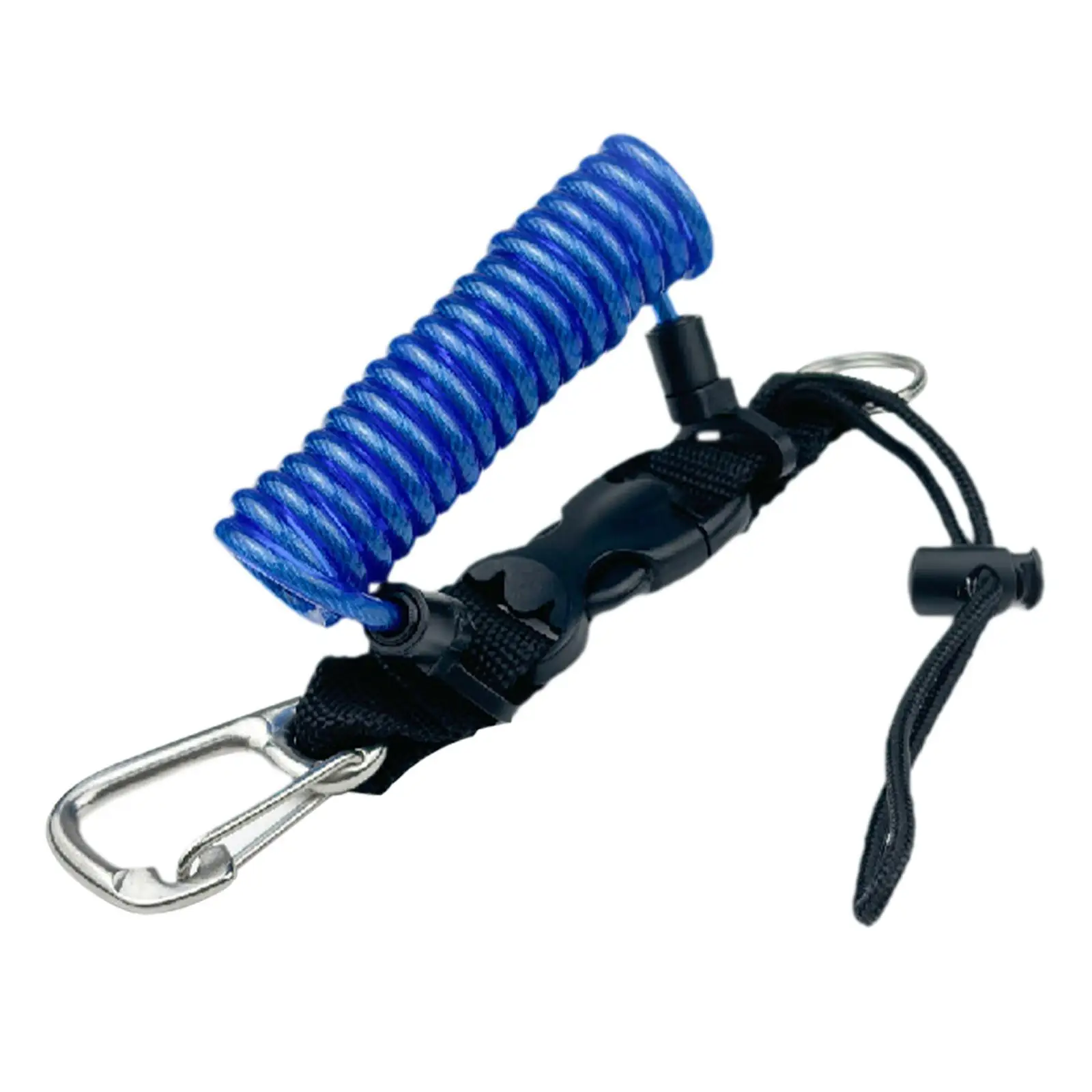 Quick Release Metal Buckle Diving Lanyard for Underwater Camera Torch Safety Rope Coiled Wrist Strap for Scuba Snorkel Gear
