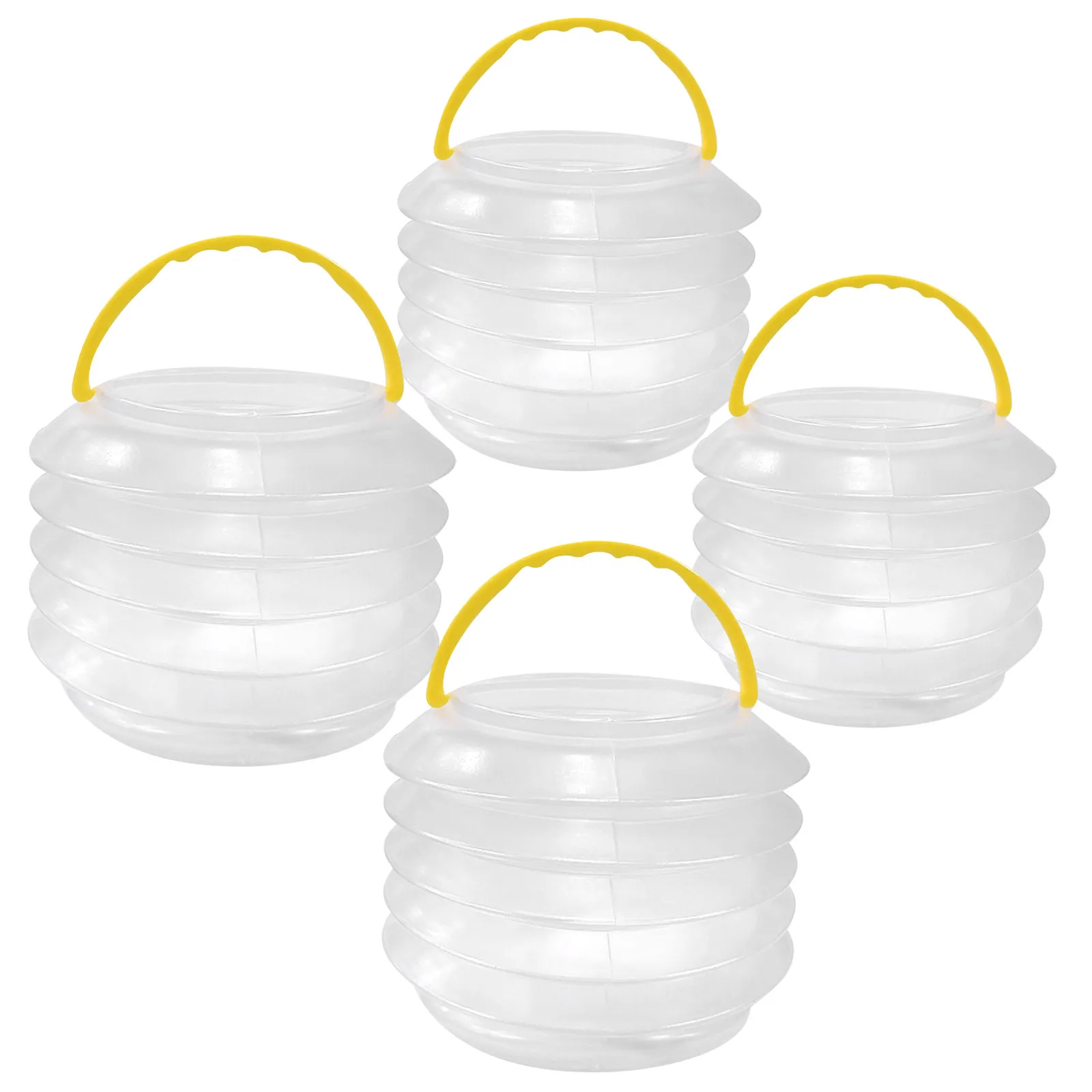 4Pcs Transparent Collapsible Paint Brush Washer Bucket Portable Foldable Brush Cleaning Container for Watercolor Gouache