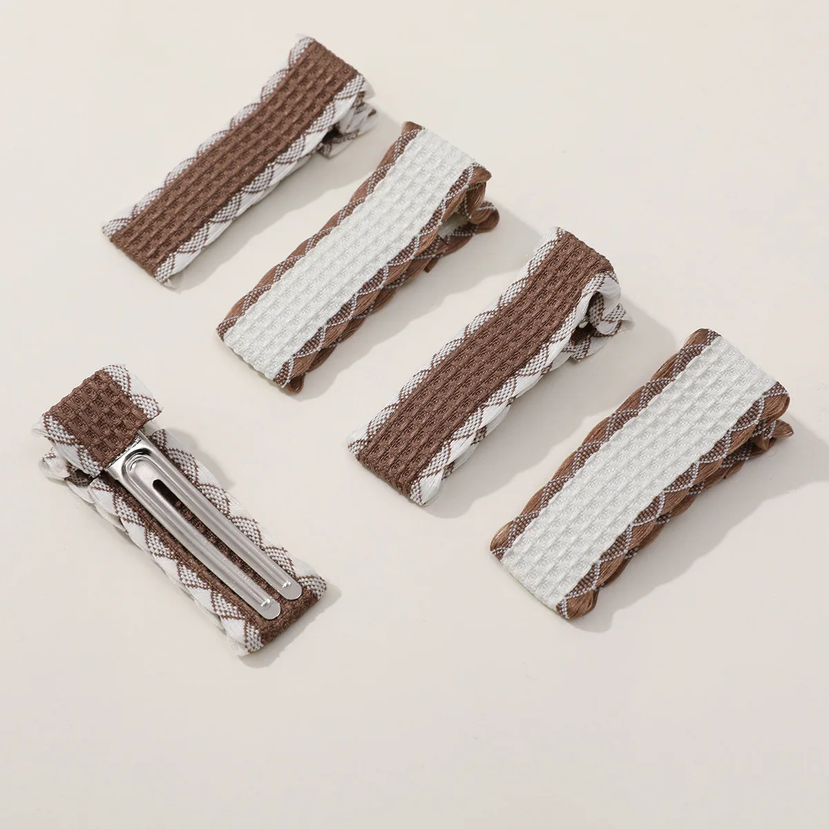 

100PCS/Lot, 5CM Lace Trim Waffle Ribbon Covered Hair Clips For DIY Hair Accessories