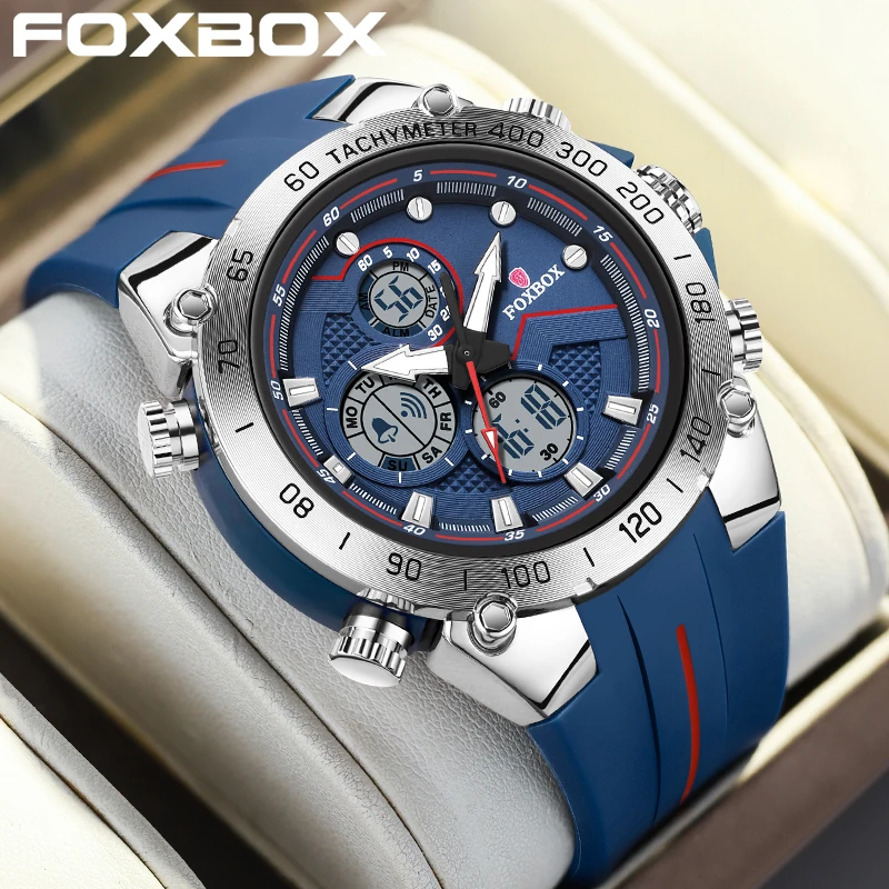 FOXBOX 2025 New Luxury Men‘s Watch LIGE Brand Fashion Digital Watches Men Waterproof Multifunctional Quartz Wristwatches Reloj