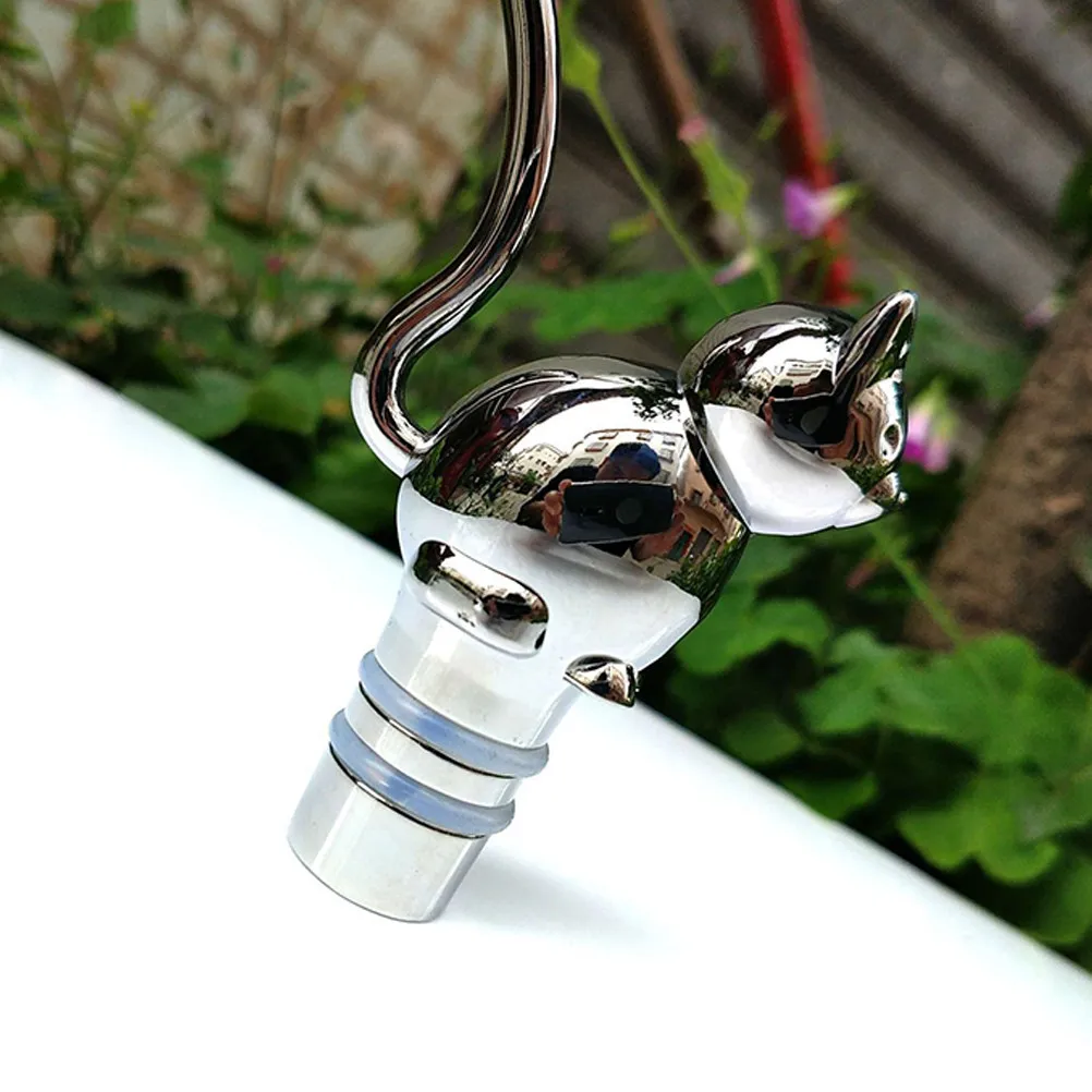 Cat Wine Bottle Stoppers Alloy Decorative Novelty Air-Tight Seal Slow Oxidation for Home Bar Party Gift Packaging Wine Bottle