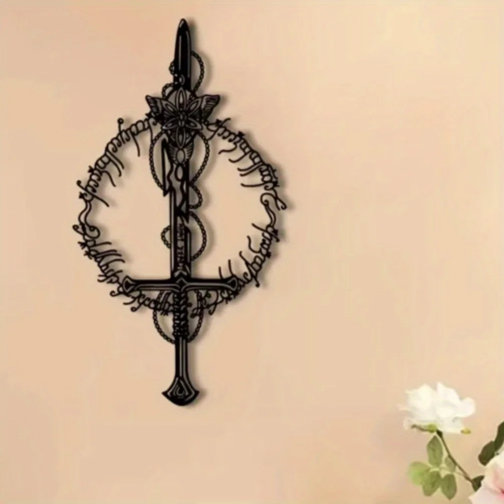 CIFbuy Iron Wall Decor Magic Kingdom Theme with Ring Sovereign Design for Home Office Gift