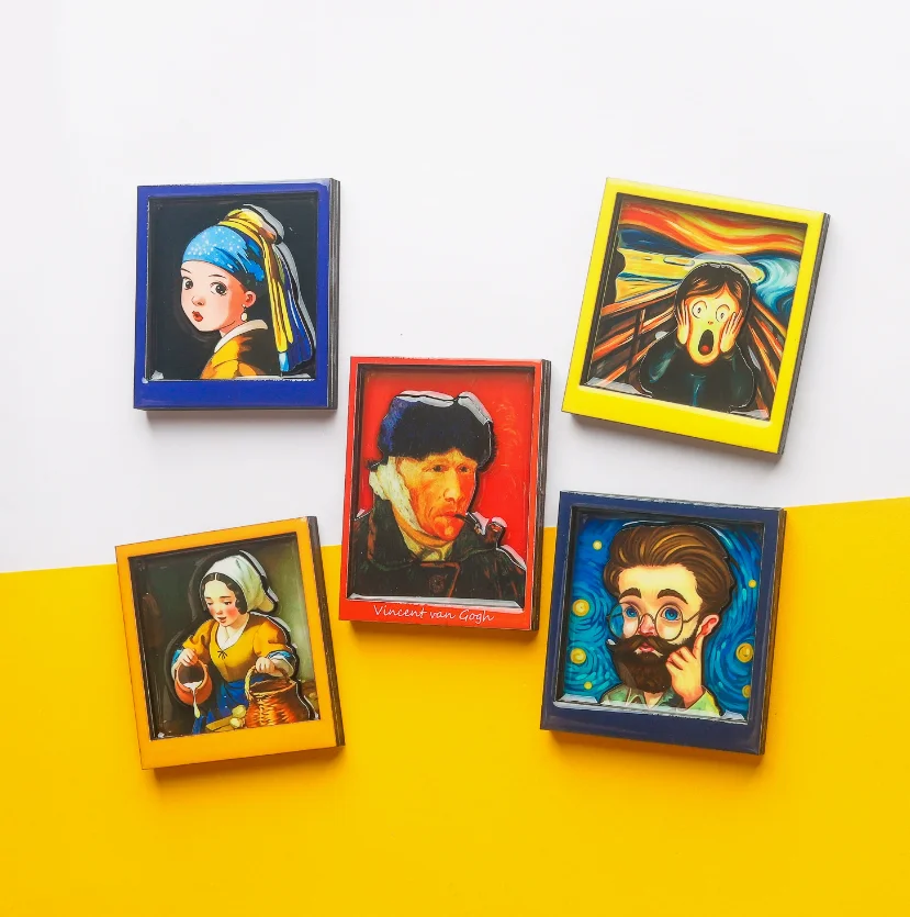 Q-versie Van Gogh koelkastmagneet |   Celebrity Art Renaissance Decor |   Handwerk ambachtelijke stickers |   DIY Home Decor cadeau-idee