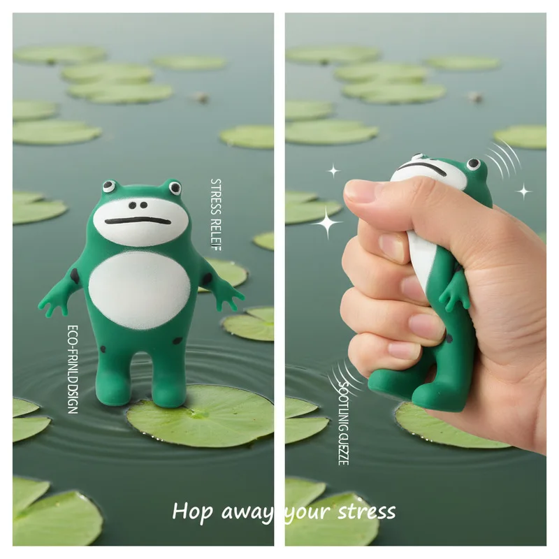 Sand Filled Stretchy Frog Squishy Toy Slow Rising Stress Relief Sensory Fidget Decompression Bulk Wholesale