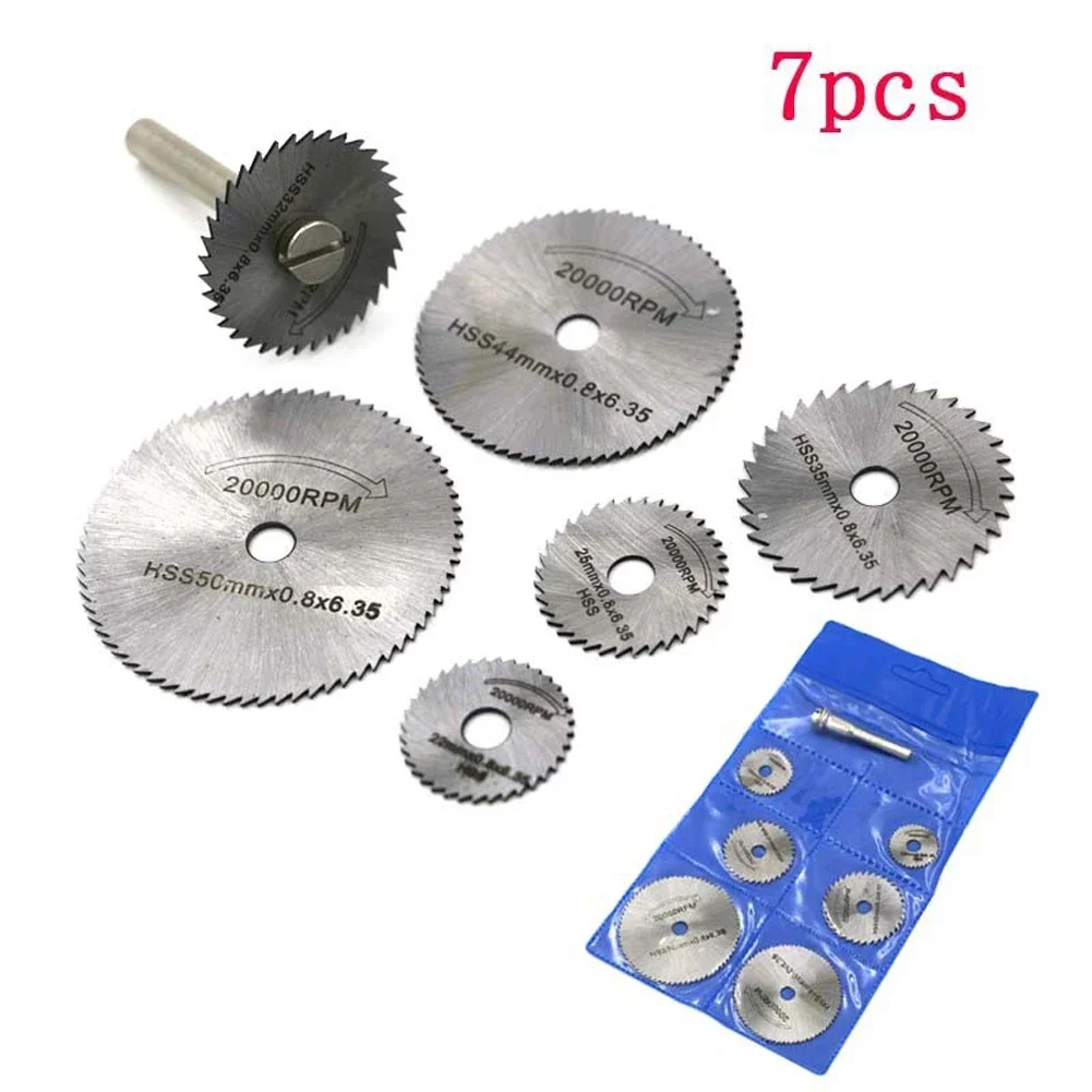 

7Pcs/set 22-50mm Mini HSS Circular Saw Blade Rotary Tool For Dremel Metal Cutter Power Tool Wood Cutting Discs