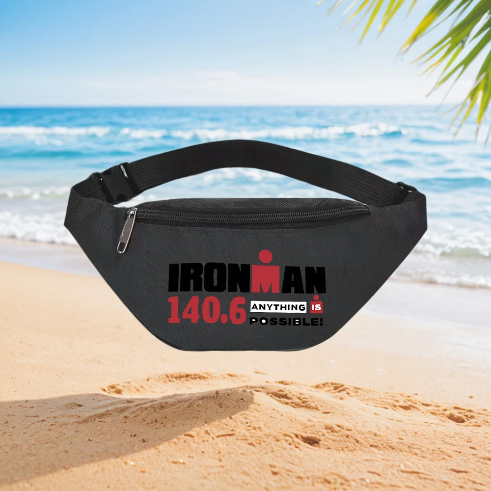 140.6 Anything Is Ironman Triathlon Distance Training Waist Backpack Crossbody Chest Bag Street Casual Sporty Fashionable Simple