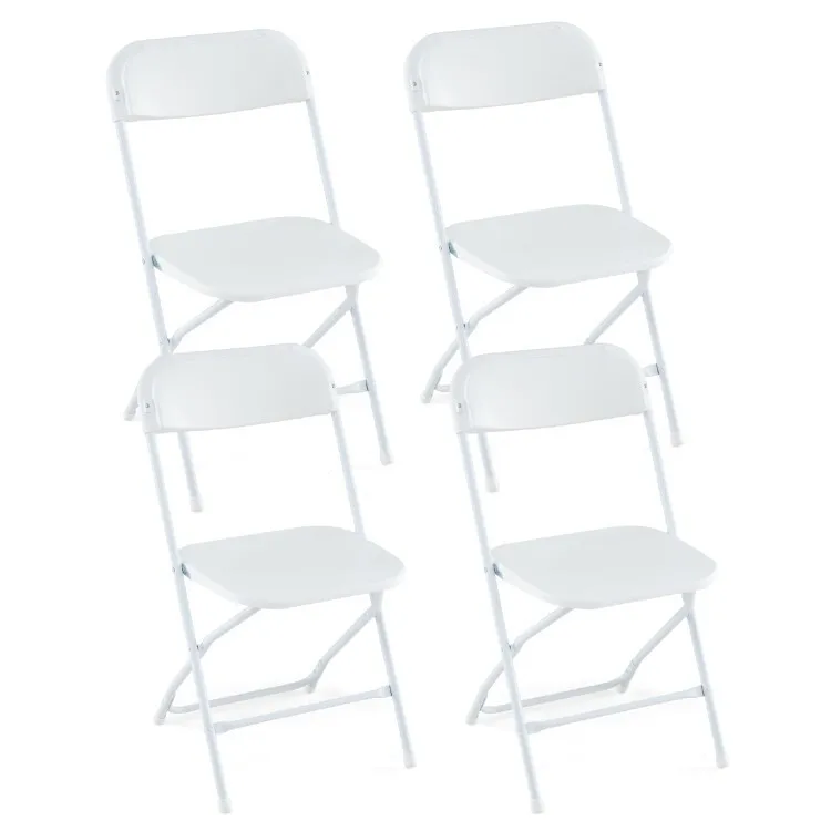

4Pack Outdoor Folding Portable Wedding Chair Waterproof w/Heavy Duty Metal Frame