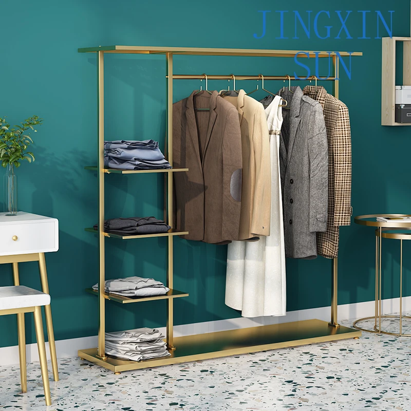 Metal Coat Rack Indoor Hallway Gold Hangers Nordic Coat Rack Nordic Modern Clothing Store Furniture
