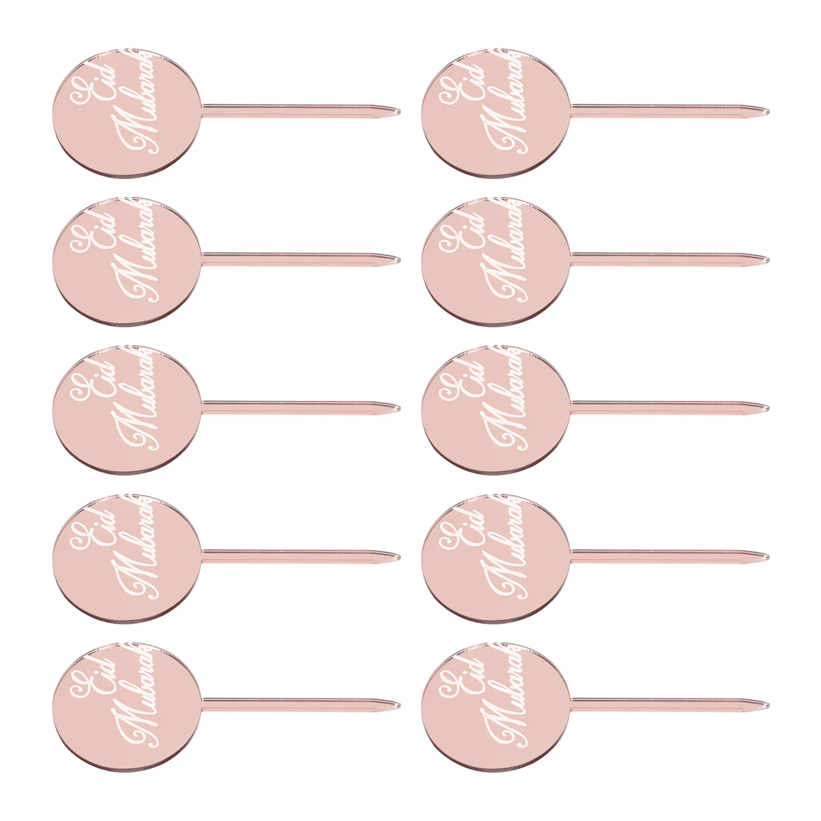 

24 Pcs Cupcake Toppers Ornament Inserting Decorations Eid Mubarak Picks Muslim Holiday Celebration Acrylic Happy Atmosphere