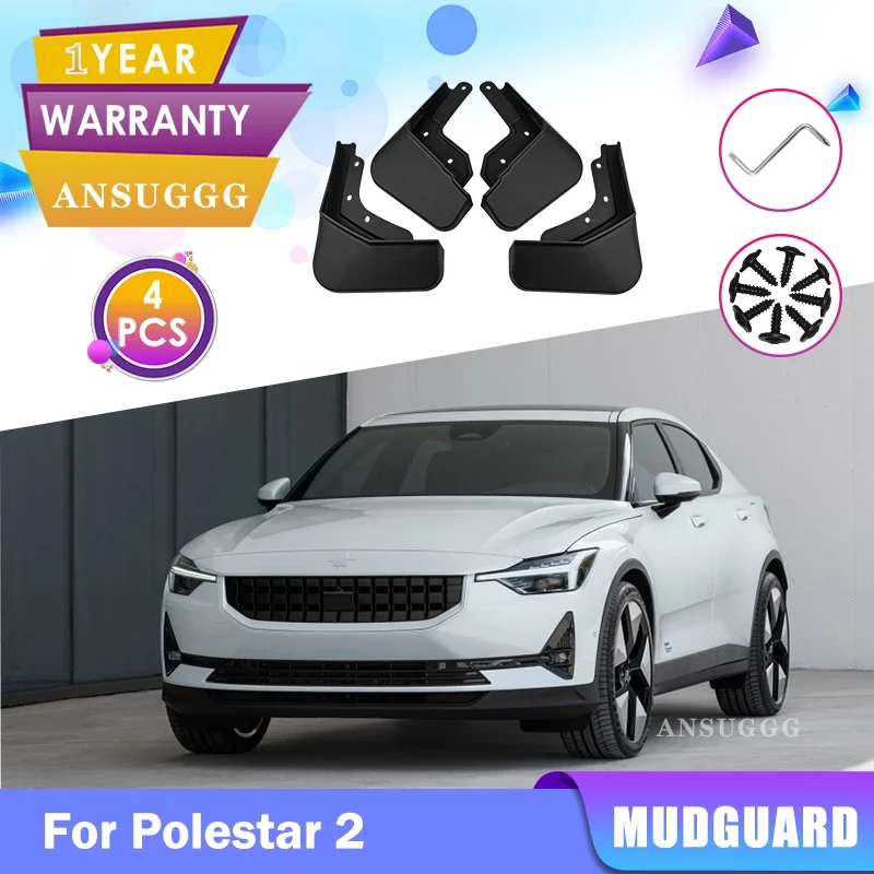 Mudguard For Polestar 2 2021 2022 2023 Polestar2 Mud Flaps Splash Guards MudFlap Car Accessories Front Rear Wheels Fender 4Pcs