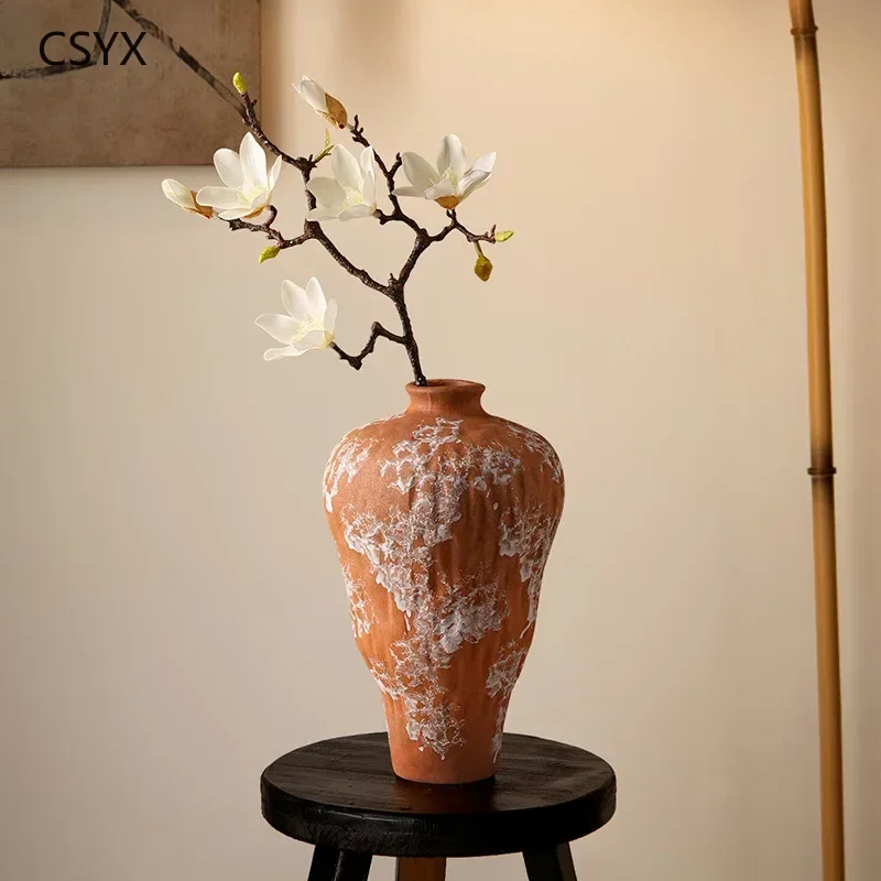 Wabi-sabi Wind Vintage Vase Premium Sense Home Living Room TV Cabinet Hotel Decorative Flower Ornaments
