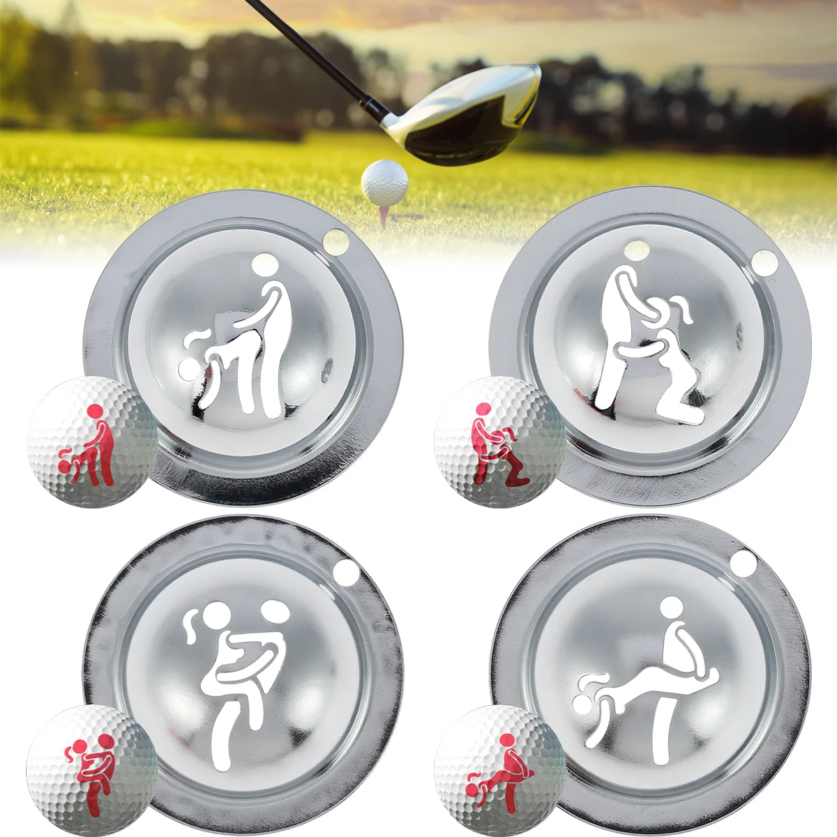 

Golf Ball Marker Funny Adult Humor Signal Ball Marker Stencil Stainless Steel Golf Ball Marker Stamper Alignment Drawing Tools