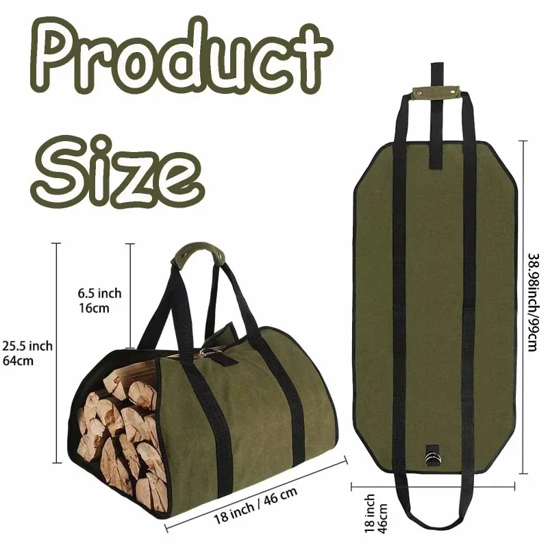Hot Firewood Storage Bag Logging Bag Portable and Durable Multifunctional Outdoor Camping Storage Bag Cross-border Firewood Tote