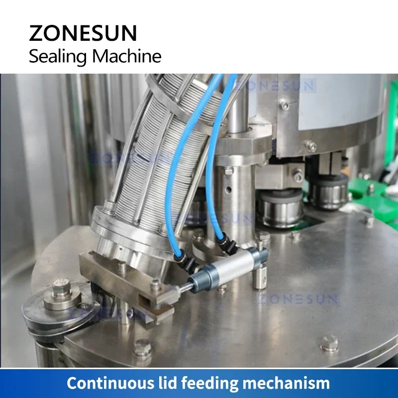 ZONESUN ماكينة إغلاق العلب الأوتوماتيكية خط تعليب البيرة علبة القصدير لملء وختم الخياط ZS-CFS18-4