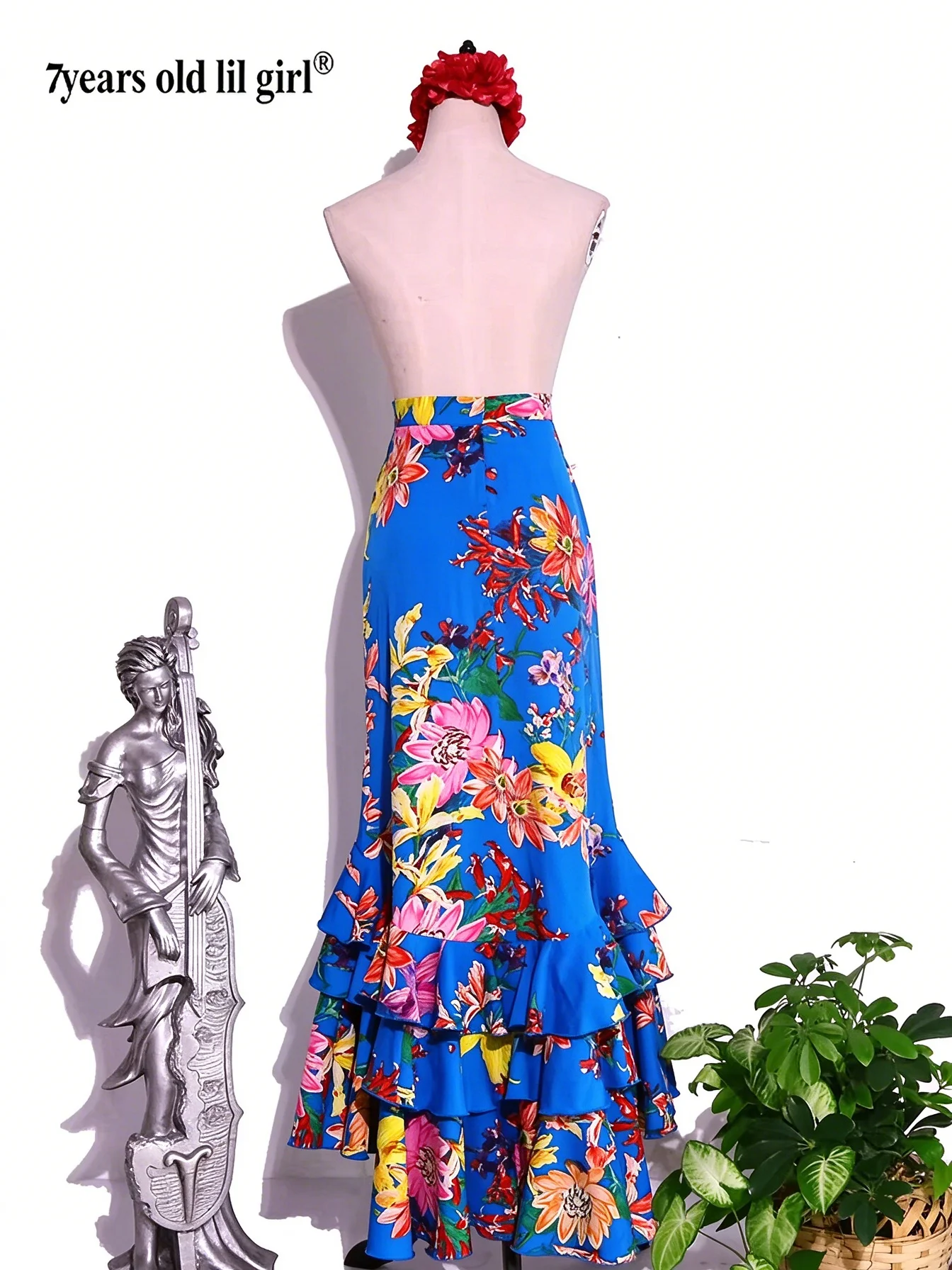 Spanish Flamenco Costume Performor Skirt Women  Gyspy Ballroom Festival Performance Dance Wear Multiple Colors  EKK26