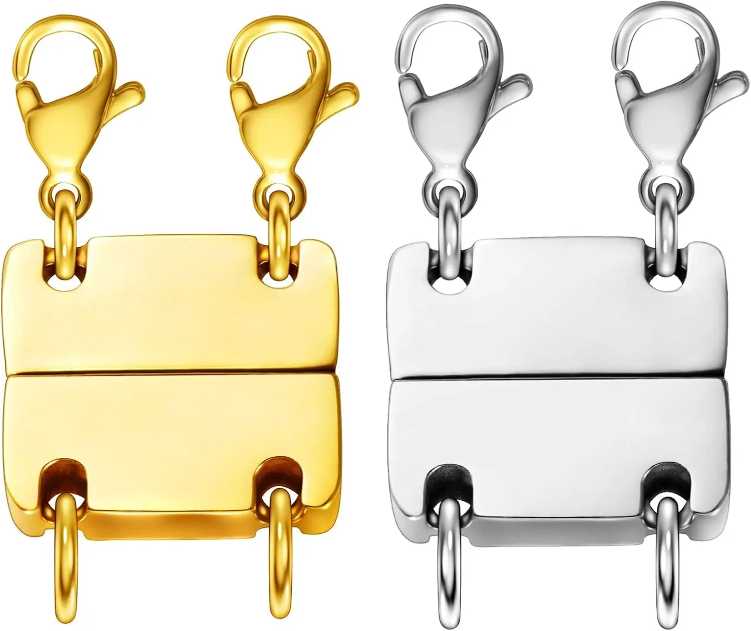 18K Gold & Silver Necklace Clasp for Layering