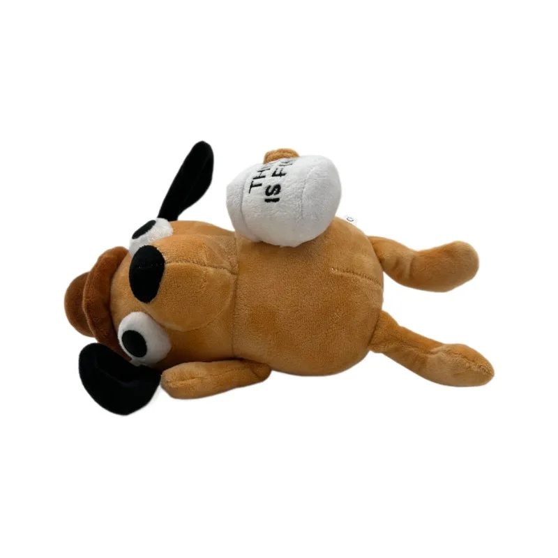25cm This Is Fine Meme Coffee Dog Plush Toy Soft Stuffed Doll Stuffed Plush Animals Kids Toy Gift for Children Boy Birthday