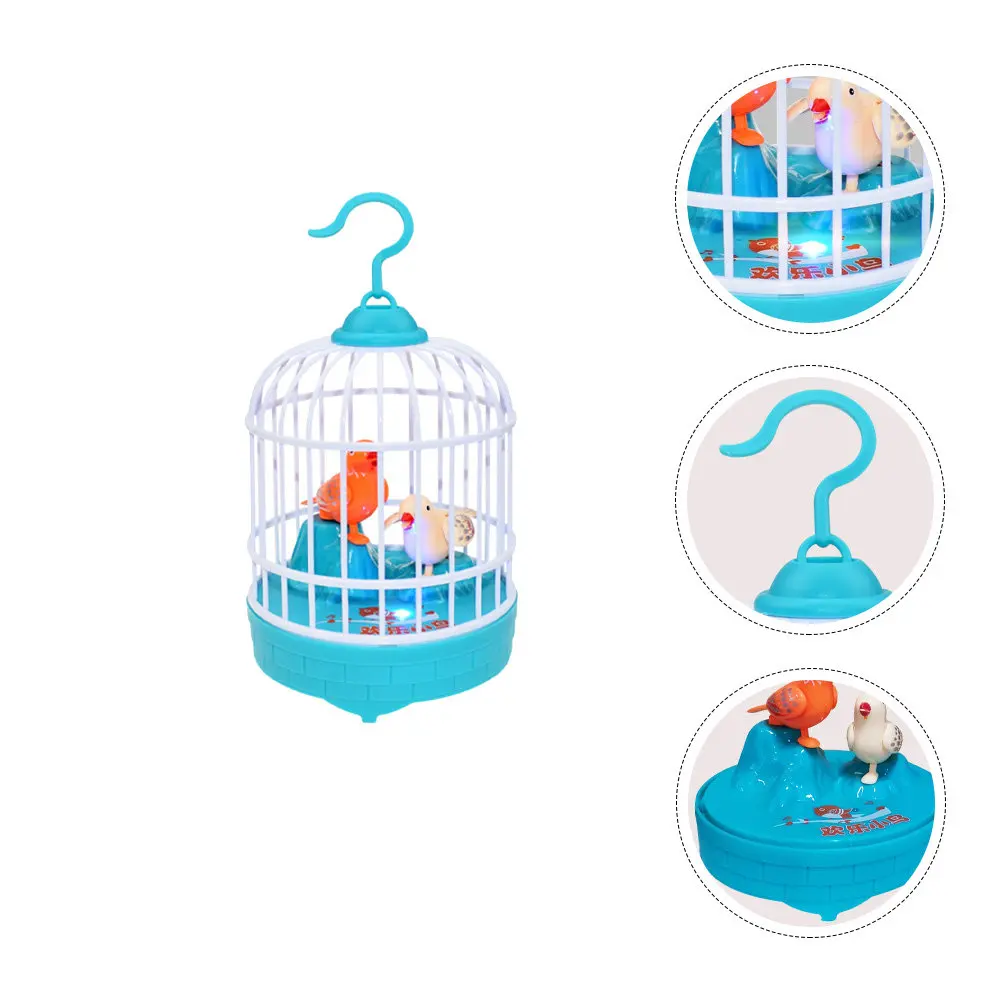 

1Pcs Electric Bird Cage Voice Control Simulation Birds Educational Plaything Unique Decoration Electric Bird Cage