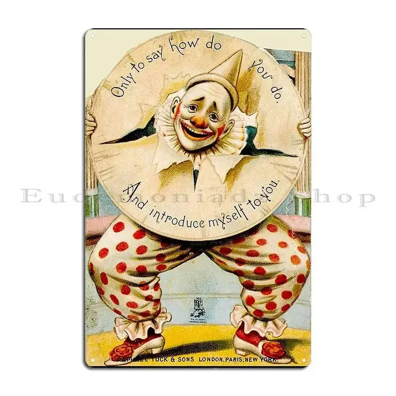 Clown Vintage Circus Advertising Print Metal Plaque Retro Cinema Designing Wall Decor Cinema Tin Sign Poster