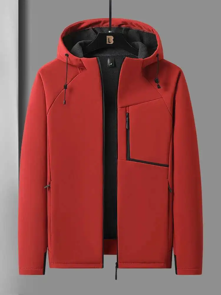 

Men's Fleece Warm Jacket Autumn Winter Waterproof Hooded Coat Male Yellow Red Green Outerwear 6Xl 5Xl Windbreak Outdoor Anorak