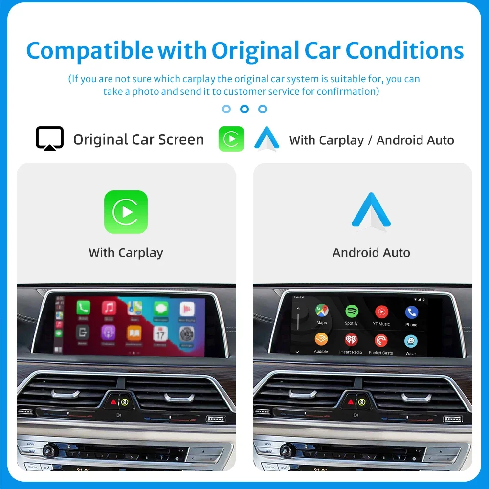 High qualityWireless CarPlay Android Auto Box for  NBT System 6.5/8.8/10.25 Screen F10 F20 F30 F15 F25 1 3 4 5 7 Series X1 X3