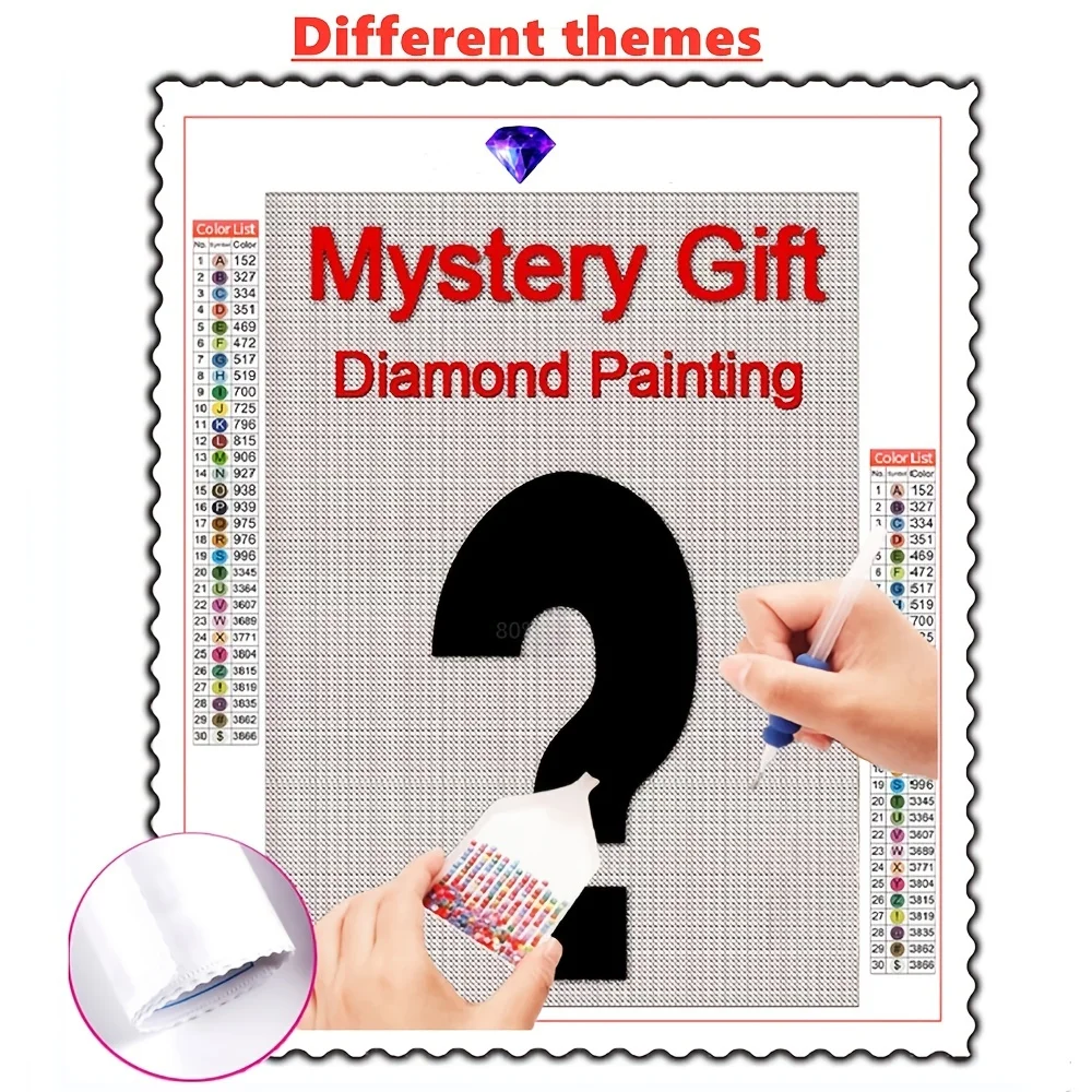 1pc DIY Diamond Painting Surprise Gift Random Picture Random Theme Diamond Embroidery Full Round DIY Home Decor Gifts