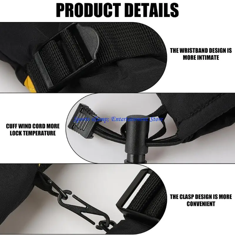 

G7NF Unisex Ski Gloves Adjustable Wrist Strap Windproof Snowboard Glove For Men Women