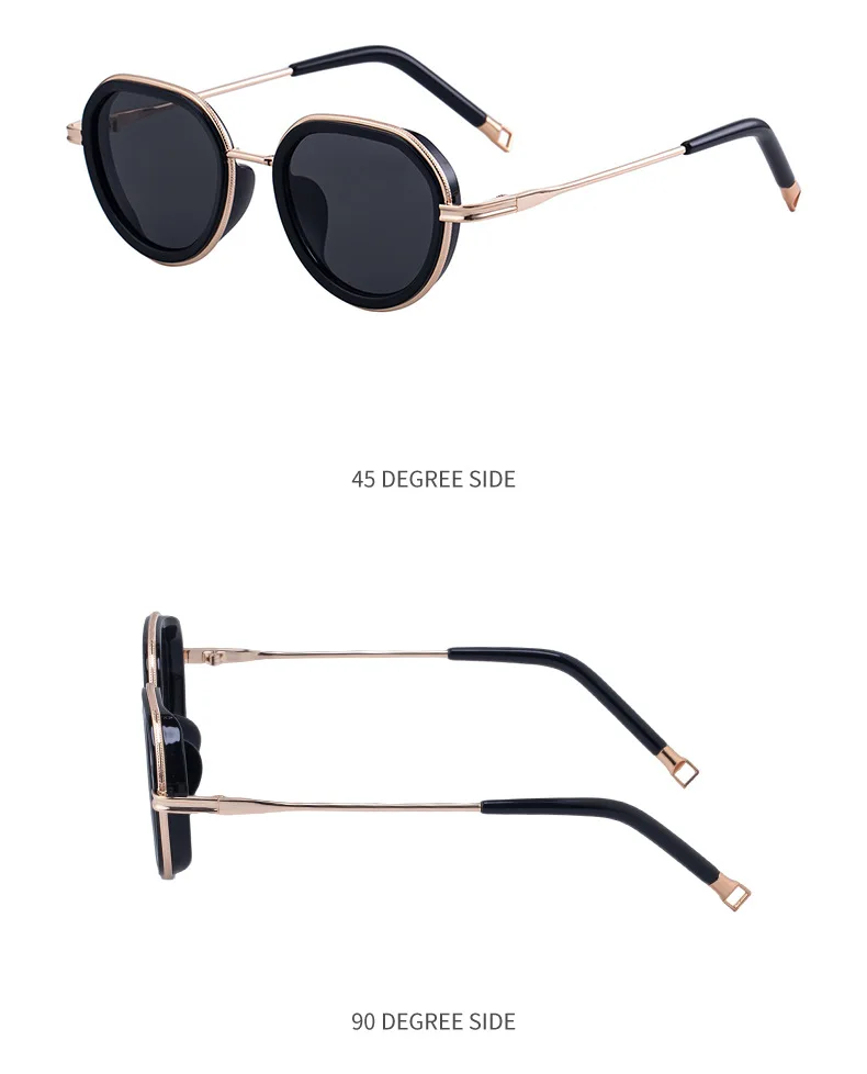 Runde Metallrahmen Punk-Sonnenbrille für Damen Vintage 2026 Luxus-Designer Sonnenbrillen Retro Elegante Schattierungen Modische Eyewear – Detail 11