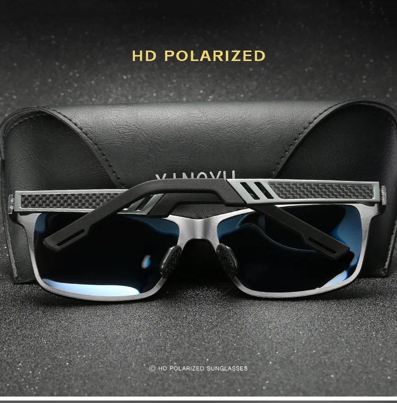 Hommes en aluminium magnésium lunettes de soleil polarisantes dazzle couleur film lunettes de conduite pêche jambe printemps moto course de voyage