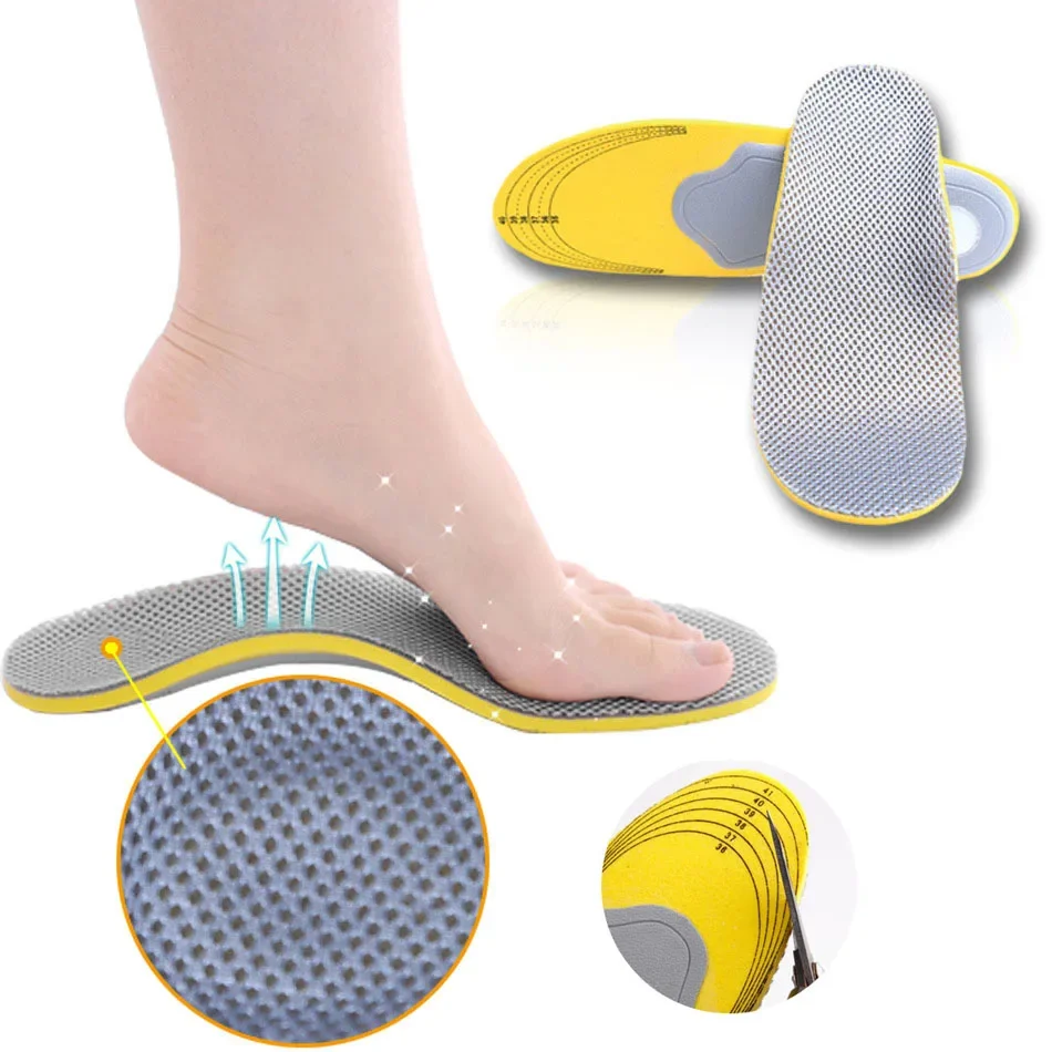 1Pair Adjustable Men Women 3D Orthopedic Insoles Breathable Orthotics Flat Foot Insert Arch Support Cushion Pads Foot Care Tool