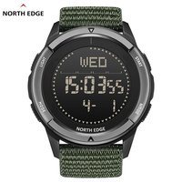 NORTH EDGE ALPS Men's Digital Carbon fiber Watch Shock Militray Sports Super Light Outdoor Compass Waterproof 50M Wristwatches