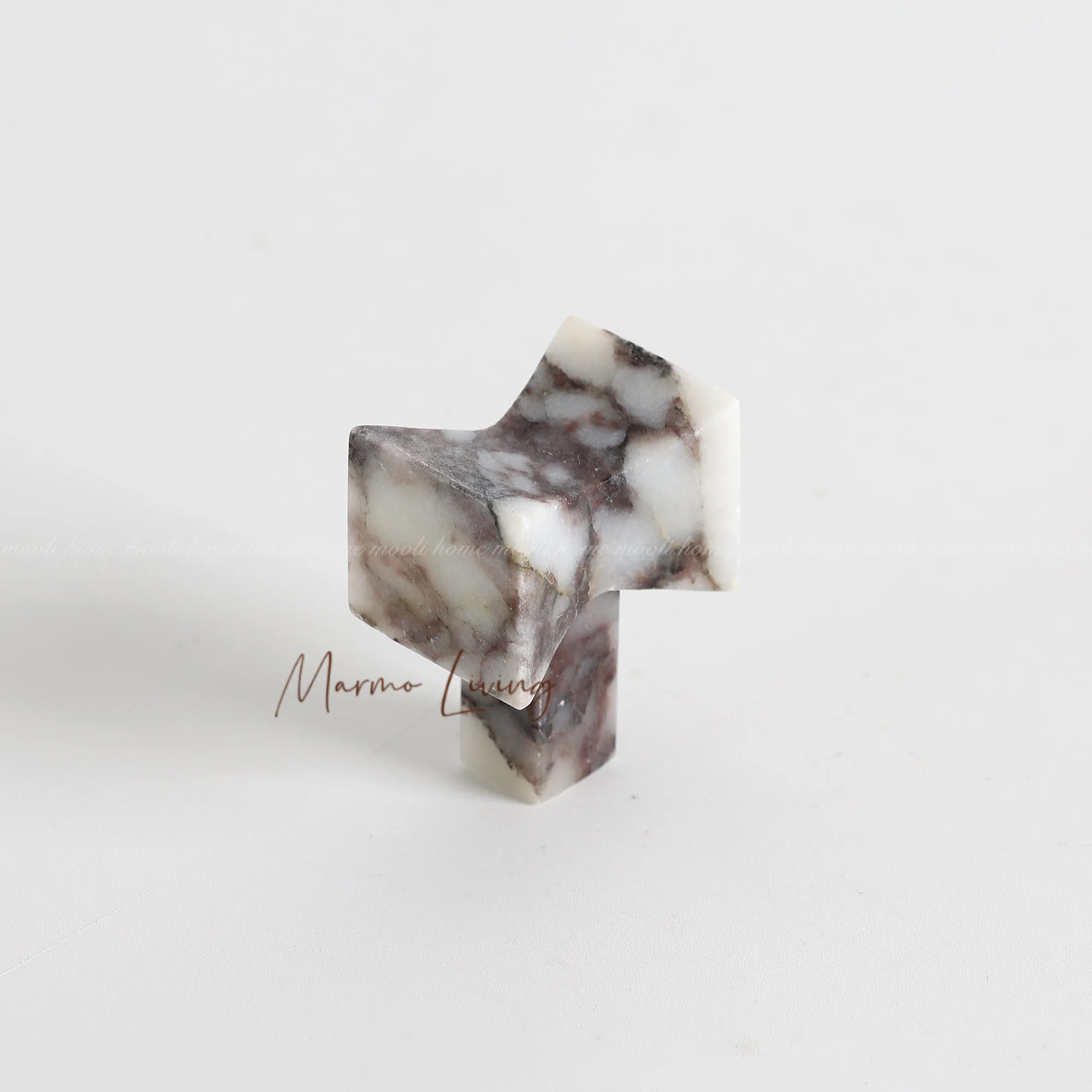 French 100%Natural Calacatta Viola Marble Wardrobe Door Handle Luxury Stone Knob Designer Furniture Drawer Pull Cabinet Knob