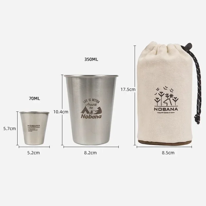 Outdoor 304 Stainless Steel Cup Set Camping Cup 4/6/8PCS Camping Portable Water Cup Travel Coffee Cup Picnic Barbecue Beer Cup gallery 4