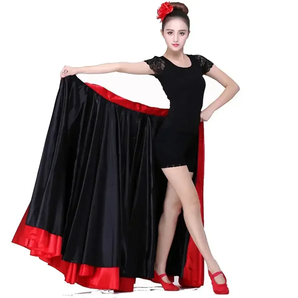 Costume da ballo di flamenco Gonna di danza del ventre Gonna altalena da corsa spagnola Costume Gonna da ballo grande