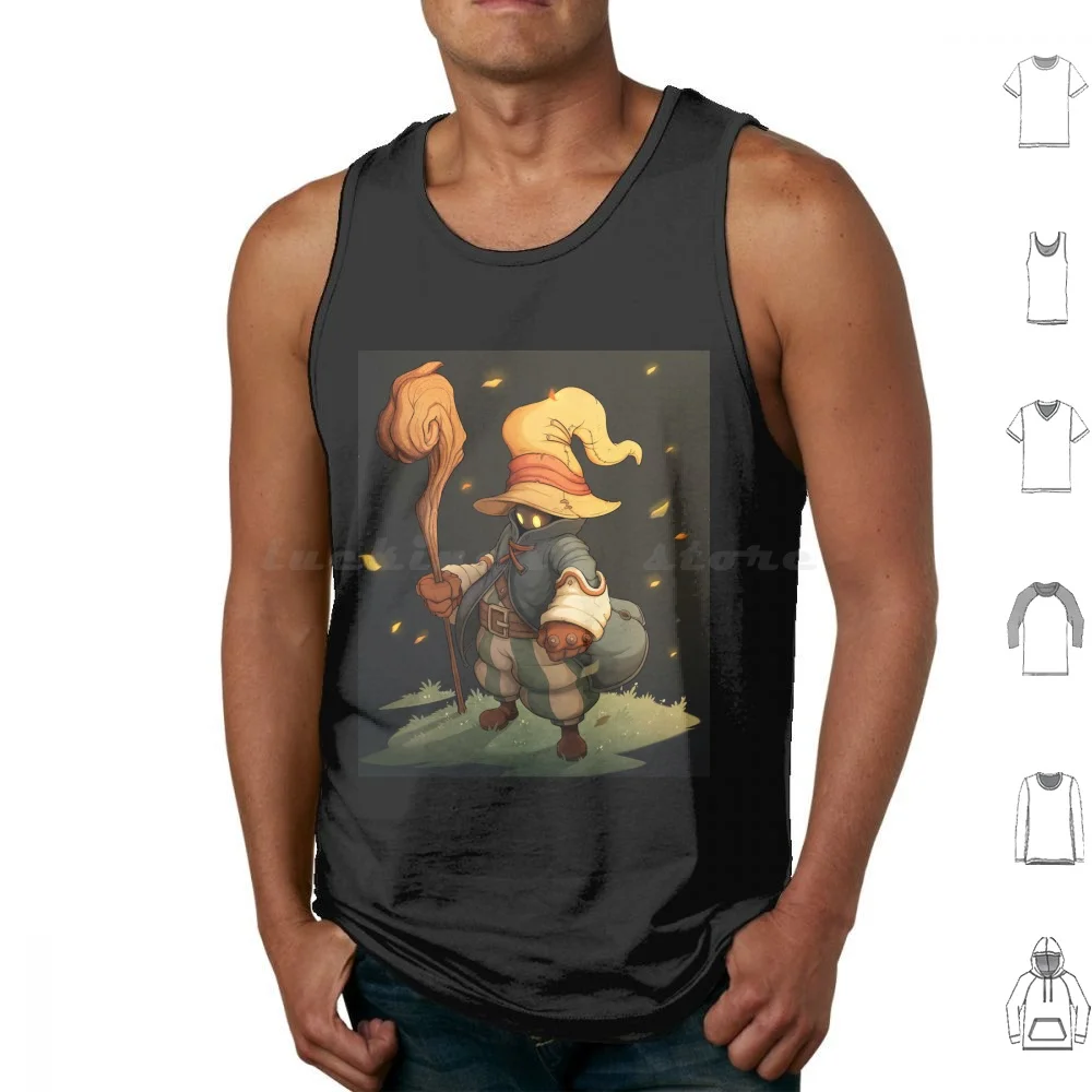 A Powerful Black Mage Vivi Tank Tops Print Cotton Chocobo Ornitier Mage Vivi Ffix Fantasy Wizard Final Fantasy Ff9