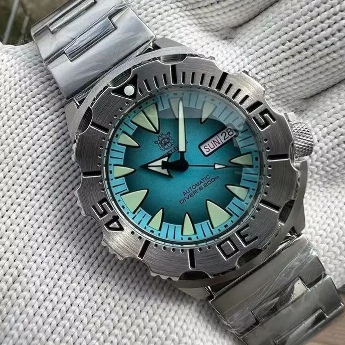 STEELDIVE Men Automatic Watch 42mm Mechanical Wristwatch Sport 200M Waterproof Luminous Sapphire NH36 Week Date Monster Dial