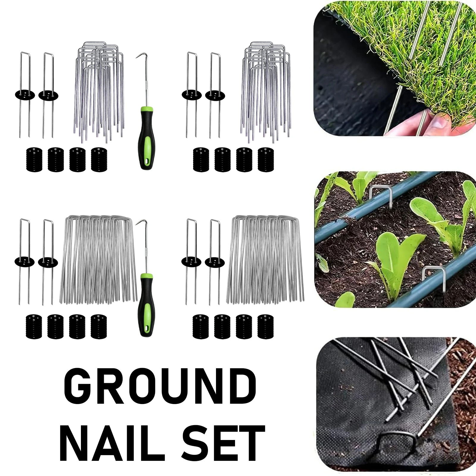 U-Shaped Garden Nails Heavy Duty Stake Lawn Galvanized Landscape Nail for Fixing Water Pipe Turf Barrier Ground Nail