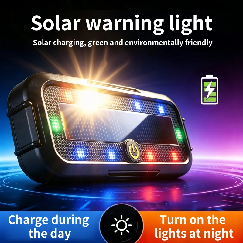 High Brightness LED Aircraft Light for Motorcycles, Electric Vehicles, and Anti-Brake Light with Solar Power and Flash Warning