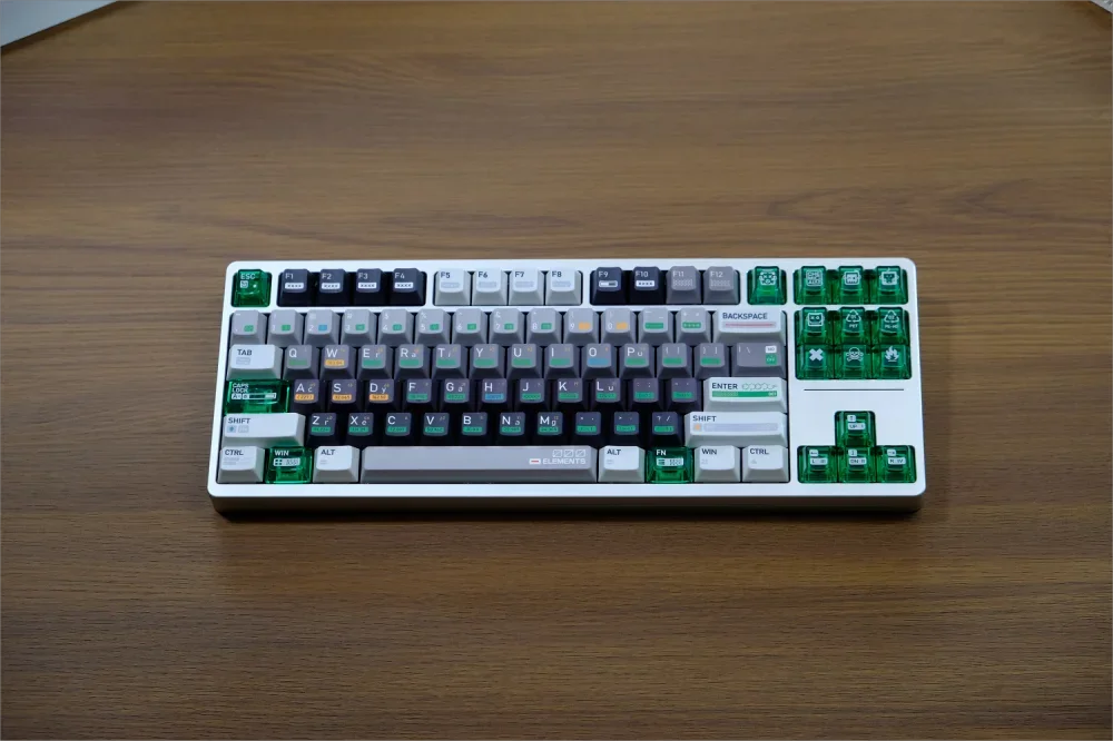 AIFEI Chemical 003 172 Keys KeyCaps Original Profile PBT PC Thermal Sublimation Green Transparent for Customized Keyboard Parts