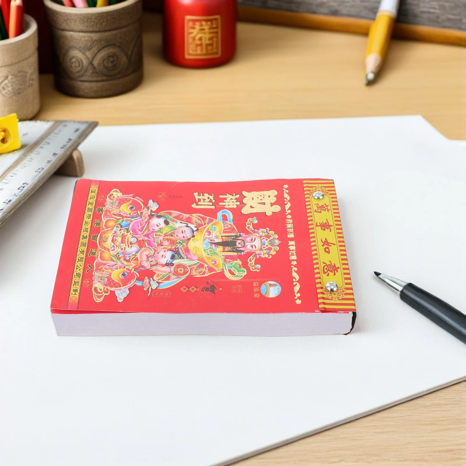 

Chinese Zodiac Horse Calendar 2026 Lunar Wall Calendar Traditional Design Tear Off Pages for Home Office Spring Festival