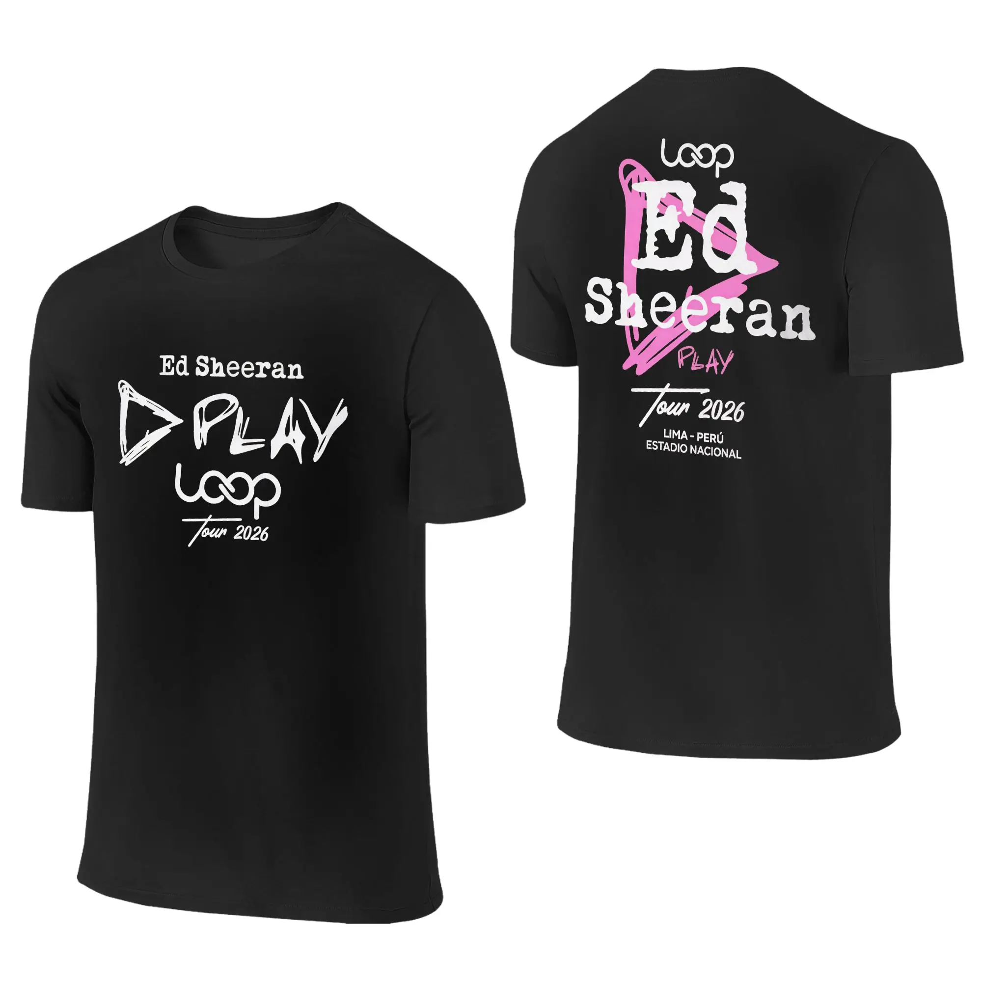 Ed Sheerans Loop Tour 2026 T-Shirts Men  Funny Pure Cotton Tee Shirt Crew Neck Short Sleeve T Shirt Birthday Present Clothes
