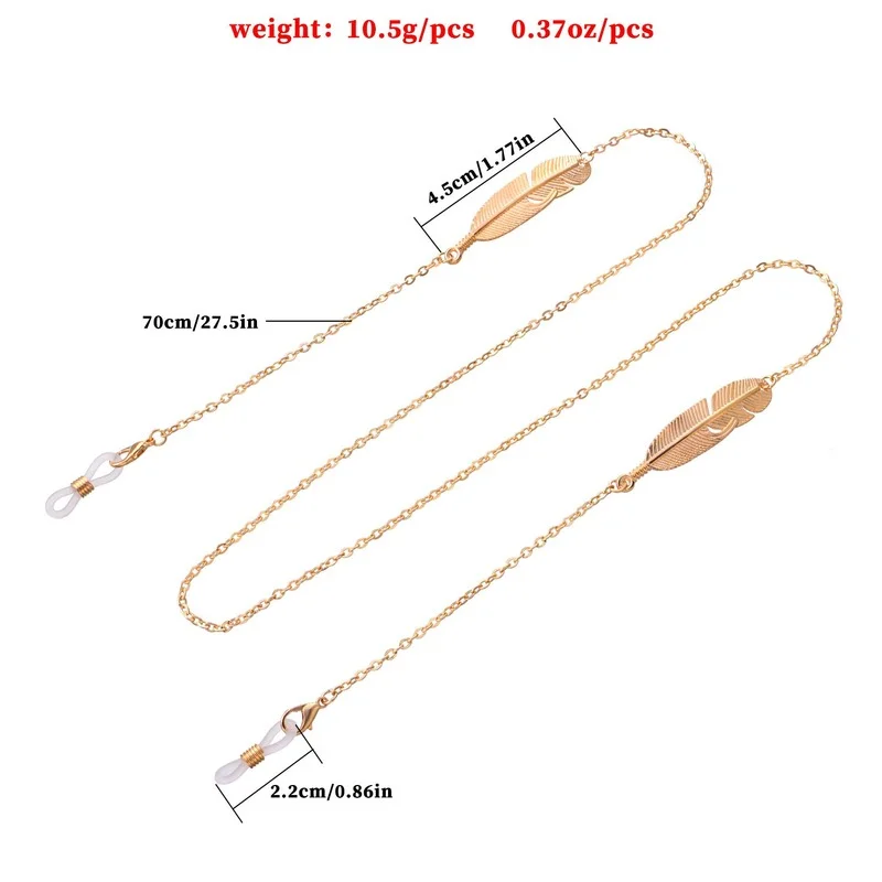 Simple Fashion Beaded Sunglasses Mask Chain Bohemian Leaf Cross Charm Face Mask Anti-skid Glasses Chain Jewelry for Women