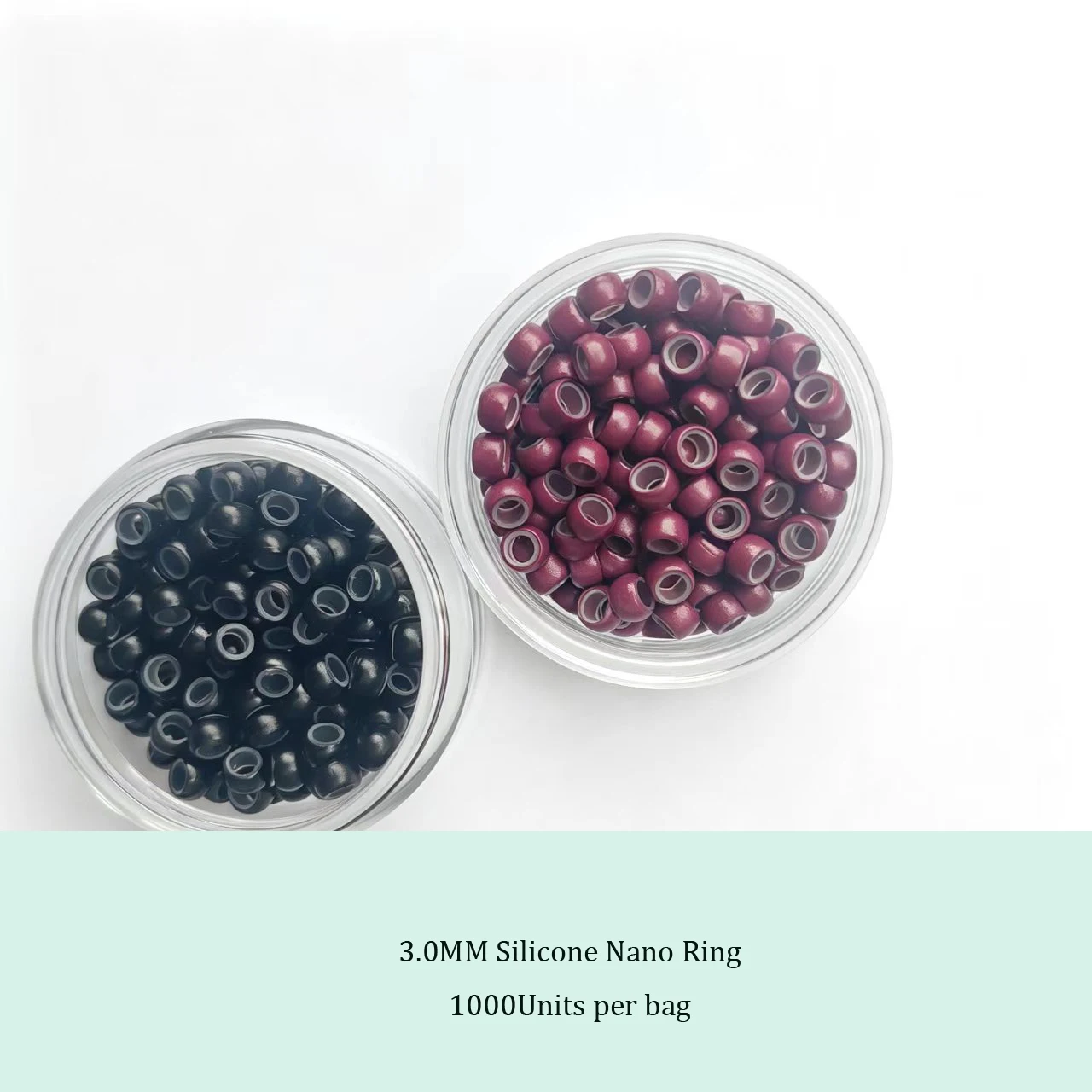 1000Pcs NANO Beads Silicone Lined Micro Rings 3.0MM Silicone Lined Nano Rings/ Beads Hair Extensions Loop